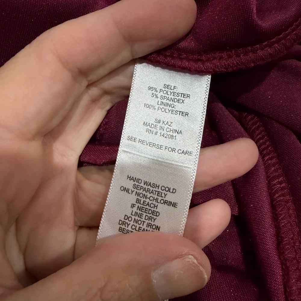 Altar'd State Burgundy Velvet Asymmetrical Slip Dress - Picture 4 of 4